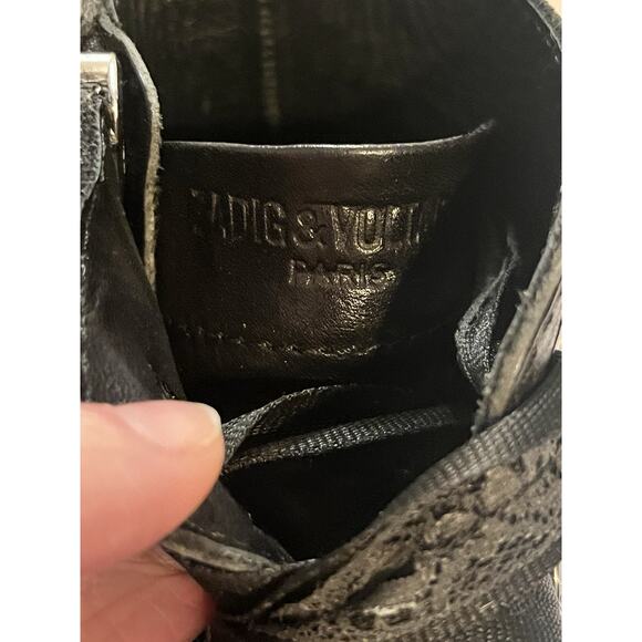 ZADIG & VOLTAIRE Laureen Roma Punk Ankle Boots •Women 39/8.5•Black Leather Skull - Picture 15 of 15